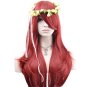 Wig Long Big Wavy Hair Women Cosplay Party Costume Wig(Wine Red)