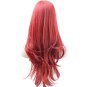 Wig Long Big Wavy Hair Women Cosplay Party Costume Wig(Wine Red)