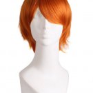Men's Short Straight Wig Cosplay Costume Wig (Orange)