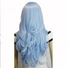 Blue Heat Resistant Curly Wavy Long Cosplay Wigs