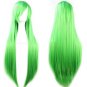 80cm Cosplay Hair Wig Long Straight Hair Heat Resistant Costume Party Full Wigs(grass green)