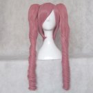 One Piece Smoke Pink Perona Curly Pink 75CM Long Cosplay Wig + 2 Ponytails