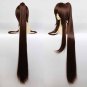 Popular new Long brown Yamato Cosplay Straight Wig + one clip on Ponytails 110CM