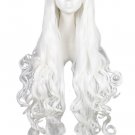 Ree Shipping 100cm Synthetic Hair Long Curly  White Cosplay Wig Perruque