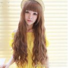 Fashion New Women Hair Cosplay Wigs Full Slightly Curly Long Wavy Wig