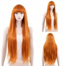 80cm Heat Resistant Long Straight Pumpkin Orange Cosplay Hair Wig