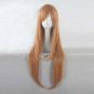 Yuki Asuna Warm Orange Medium Straight Hair 80cm Wig Cap +Free Shipping