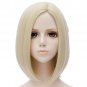 Womens Lady Short Straight Hair Fashion Full Wigs Cosplay Costume Golden Blond