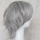 Anime Gokudera Hayato Cosplay Wig 35CM silver Grey Short Hair Halloween Wigs Free Wig Cap