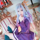 NO GAME NO LIFE Shiro Lolita Mix Multi-color Long Clip Ponytail Cosplay Full Wig