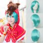 Vocaloid Hatsune Miku Clover Club Cosplay Women's Synthetic Wathet short straight hair Full Wig