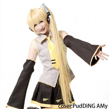 Vocaloid Akita Neru Cosplay  Women's Synthetic 110cm length Ponytail Full Wig