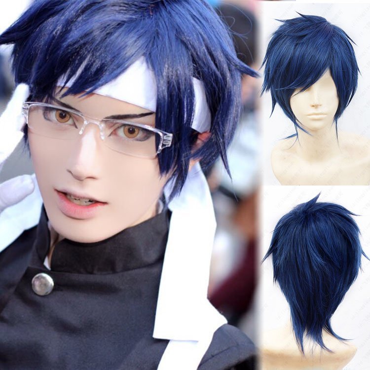 My Hero Academia Tenya Iida 飯田 天哉 Cosplay Deep Bule Anime Wigs