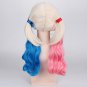 DC Harley Quinn cosplay wigs make two braids by yourself for Halloween Party Costume (Pink&Blue)