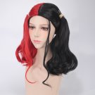 DC Super Hero Harley Quinn cosplay twins Braids wigs for Halloween Party Costume (black&red)