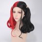 DC Super Hero Harley Quinn cosplay twins Braids wigs for Halloween Party Costume (black&red)