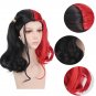 DC Super Hero Harley Quinn cosplay twins Braids wigs for Halloween Party Costume (black&red)