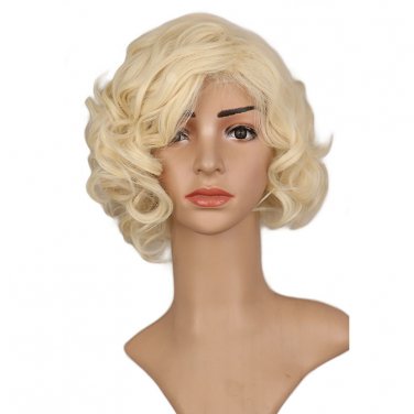 Marilyn Monroe Fashion Curly Wig Cosplay Hair Full Wigs Hot Style Short Blond