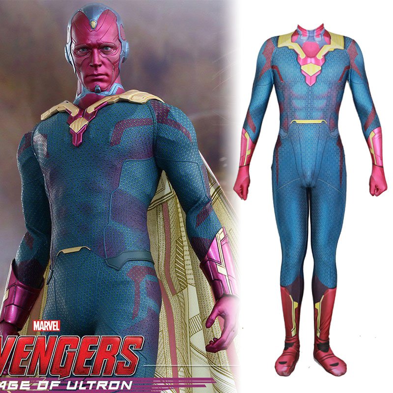 Marvel's The Avengers 2 Vision cosplay zentai Suit