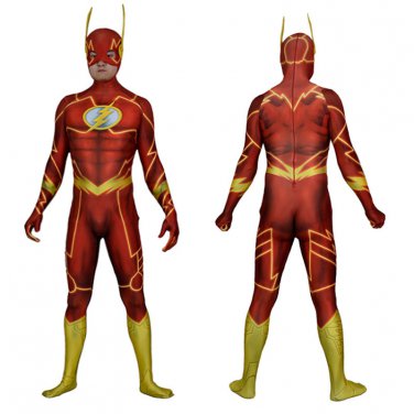 DC 's The Flash Cosplay zentai bodySuit Hallowmas party Fancy dress paty Costume