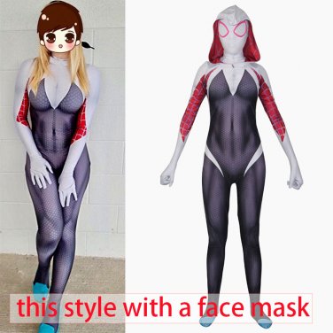 Marve's Spider-Gwen women's Spider-men sexy cosplay hoodie zentai Suit Halloween Party Costume