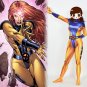 Marve's X-men Jean Grey-Summers Phoenix Cosplay zentai Bodysuit Hallowmas party Costume