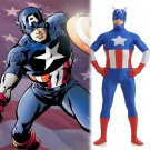 Marve's Captain America Steven Cosplay blue zentai Hallowmas party Fancy dress paty Costume