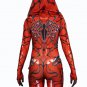 Women's Venom spider-man cosplay sexy red Cosplay zentai Bodysuit hoodie Hallowmas party