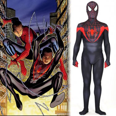 The new Ultimate Spider-Man Miles Morales Cosplay zentai bodySuit Hallowmas party Costume