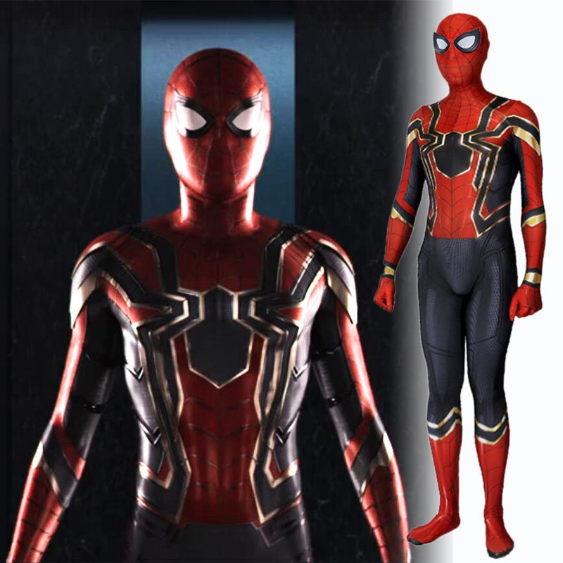 2017 Spider-Man Homecoming Golden spider cosplay zentai Suit Halloween ...