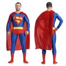 DC's superman cosplay zentai bodysuit Fancy dress party Halloween Party Costume with a cape