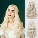 Alice in Wonderland 2 The white Queen cosplay Halloween Party Modelling design Silver big waves wigs