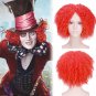 Alice in Wonderland 2 Mad Hatter/Tarrant Hightopp cosplay Halloween Party Red  wigs