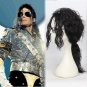 King of Pop Michael Jackson classic cosplay performance Halloween Party Fancy  Black curly wigs