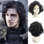 Game of Thrones Jon Snow cosplay Halloween Party Fancy black  Curly wigs
