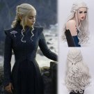 Dragonmothe Daenerys Targaryen dany cosplay Halloween Party Fancy silver wigs