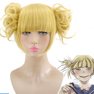 &aelig;&cedil;&iexcl;&aelig;�� &egrave;&cent;&laquo;&egrave;&ordm;&laquo;&aring;&shy;� My Hero Academia Himiko Toga cosplay blonde twins bun hairstyle anime wigs