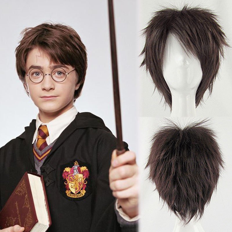 Harry Potter cosplay Halloween Party Comic-Con deep brown short wigs