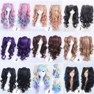 women's sexy fashion cosplay lolita multiple colors multicolor mixed color Pigtails Curly hair wigs