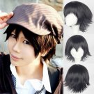 Bungo Stray Dogs Ranpo Edogawa 江戶川亂步 cosplay Halloween Comic-Con black short Anime wigs