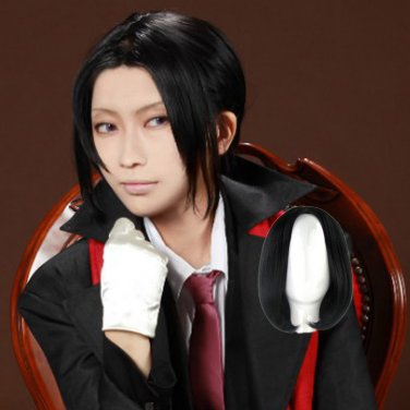 Bungo Stray Dogs Ougai Mori &aelig;&pound;&reg;&eacute;&middot;�&aring;&curren;� cosplay Halloween Party Comic-Con black ponytail Anime wigs
