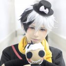 Bungo Stray Dogs Kyuusaku Yumeno 夢野久作 cosplay Comic-Con white&black short Anime wigs