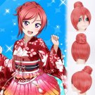LoveLive! Maki Nishikino cosplay Halloween Party Comic-Con red Knot bun Anime wigs