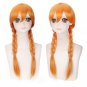 LoveLive! Honoka Kousaka  cosplay Halloween Party Comic-Con orange double braids Anime wigs