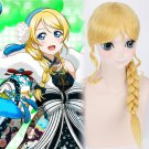 LoveLive! Eli Ayase Ellie 絢瀨繪裏 cosplay Halloween Party Comic-Con blond  braids Anime wigs