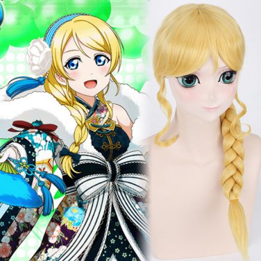 LoveLive! Eli Ayase Ellie &ccedil;&micro;&cent;&ccedil;�&uml;&ccedil;&sup1;&ordf;&egrave;&pound;� cosplay Halloween Party Comic-Con blond  braids Anime wigs