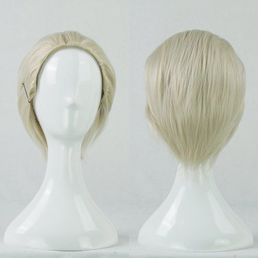 APH Axis Powers Hetalia Germany Ludwig cosplay Comic-Con Party beige Slicked-back Anime wigs