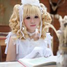 APH Axis Powers Hetalia Hungary Elizabeta cosplay Halloween Comic-Con blond curly pigtails wigs