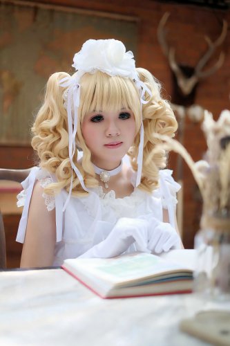 APH Axis Powers Hetalia Hungary Elizabeta cosplay Halloween Comic-Con blond curly pigtails wigs