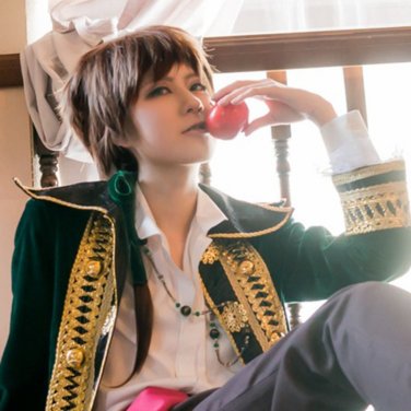 APH Axis Powers Hetalia Portugal cosplay Halloween Comic-Con deep brown ponytail Anime wigs